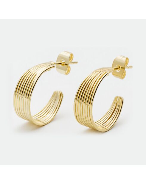 Créoles fils gravés en Laiton doré