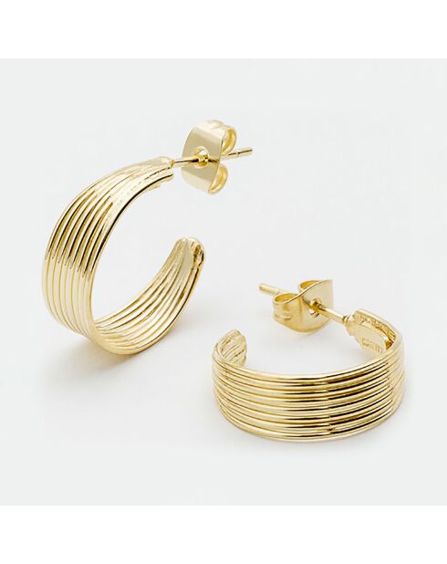 Créoles fils gravés en Laiton doré