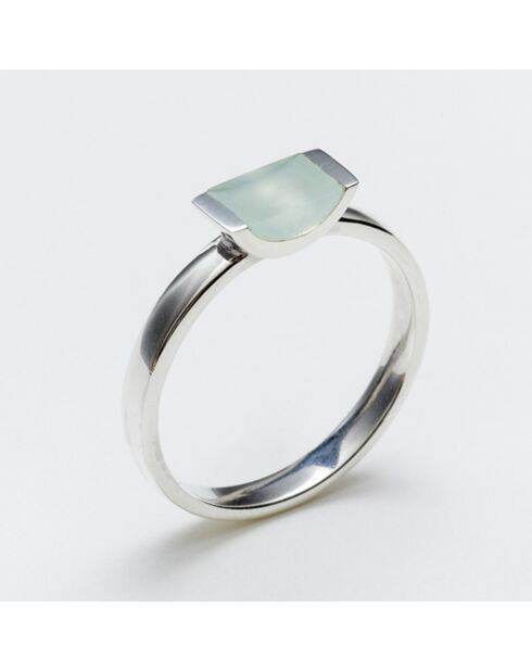 Bague en Argent & Calcédoine bleue