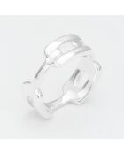 Bague rectangles arrondis en Argent