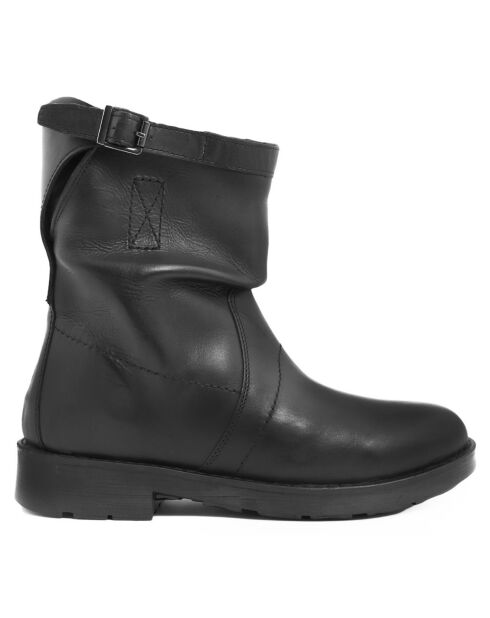Boots en Cuir Mia noires