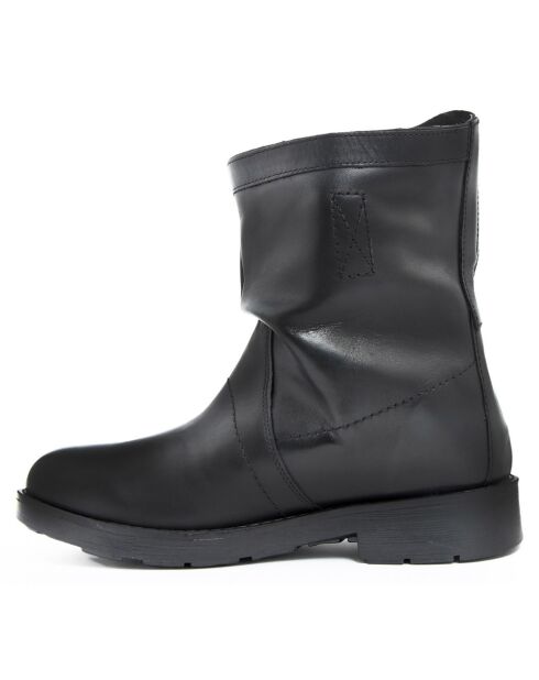Boots en Cuir Mia noires
