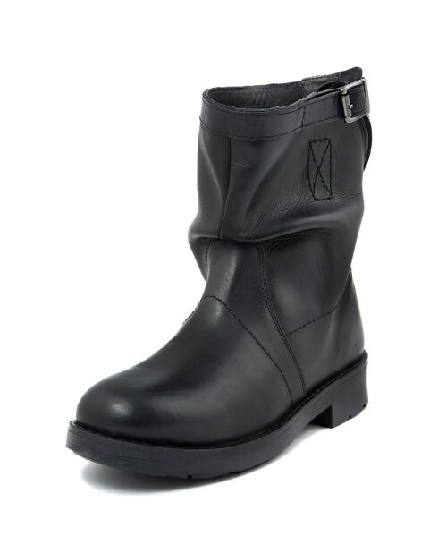 Boots en Cuir Mia noires