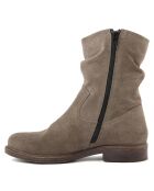 Boots en Velours de Cuir Mila taupe