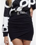 Ceinture en Cuir large avec set métallique Western noire