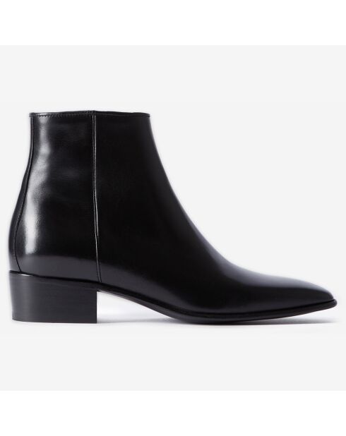 Bottines en Cuir avec zip interieur noires