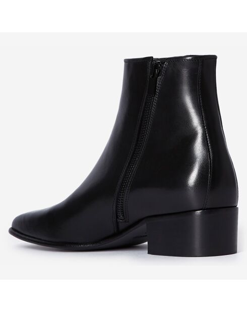 Bottines en Cuir avec zip interieur noires