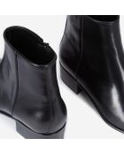 Bottines en Cuir avec zip interieur noires