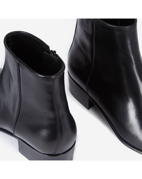 Bottines en Cuir avec zip interieur noires