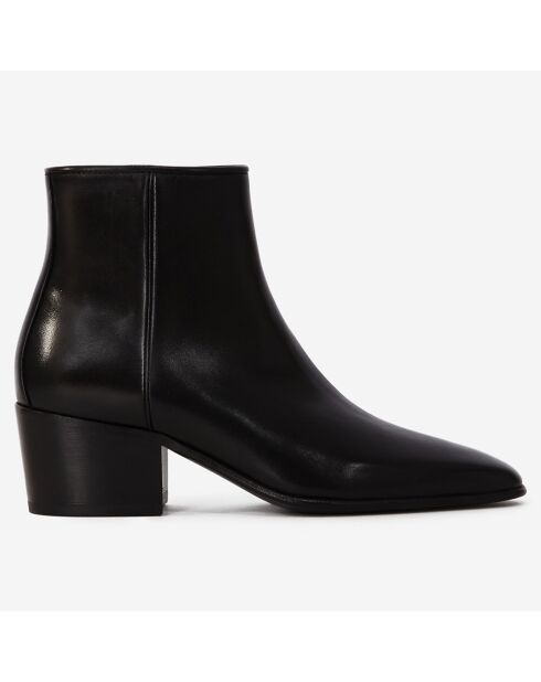 Bottines en Cuir avec zip noires