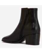 Bottines en Cuir avec zip noires