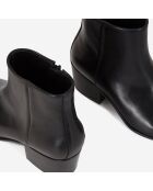 Bottines en Cuir avec zip noires