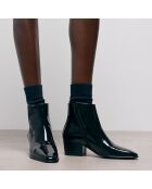 Bottines en Cuir avec zip noires