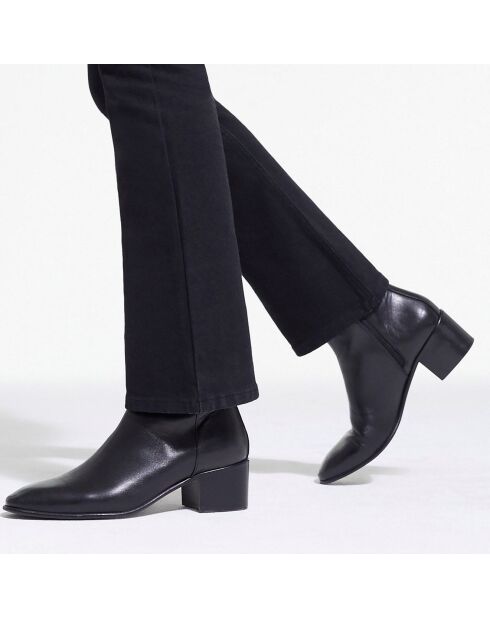 Bottines en Cuir avec zip noires