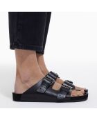 Sandales en Cuir avec boucles en Métal noires