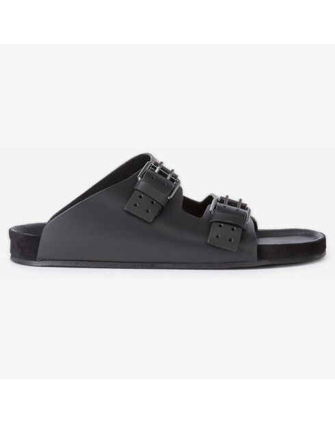 Sandales en Cuir avec boucles en Métal noires