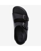Sandales en Cuir avec boucles en Métal noires