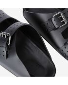Sandales en Cuir avec boucles en Métal noires