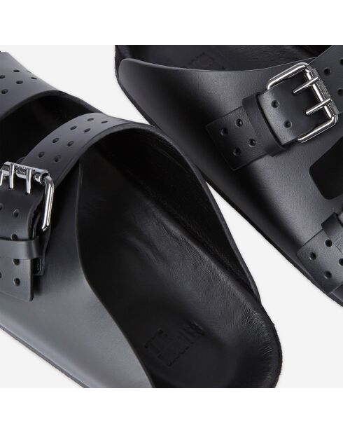 Sandales en Cuir avec boucles en Métal noires