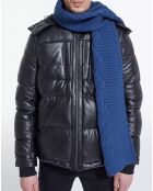 Echarpe 100% Laine Torsadée bleue