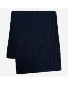 Echarpe 100% Laine Torsadée bleue