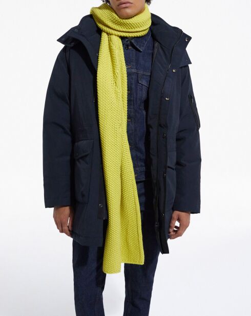 Echarpe 100% Laine Torsadée jaune