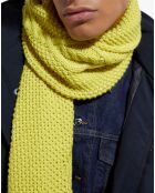 Echarpe 100% Laine Torsadée jaune