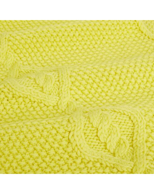 Echarpe 100% Laine Torsadée jaune