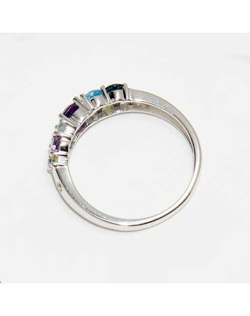 Bague Selena Mix Pierres 1.04 ct or blanc