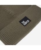 Bonnet 100% Laine avec Patch Brodé kaki