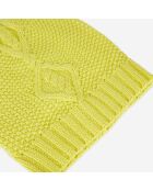 Bonnet 100% Laine Torsadé jaune