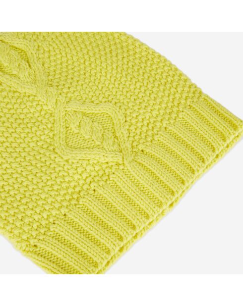 Bonnet 100% Laine Torsadé jaune