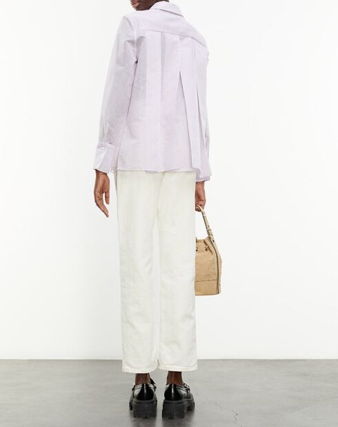Chemise en Coton & Soie manches longues violette