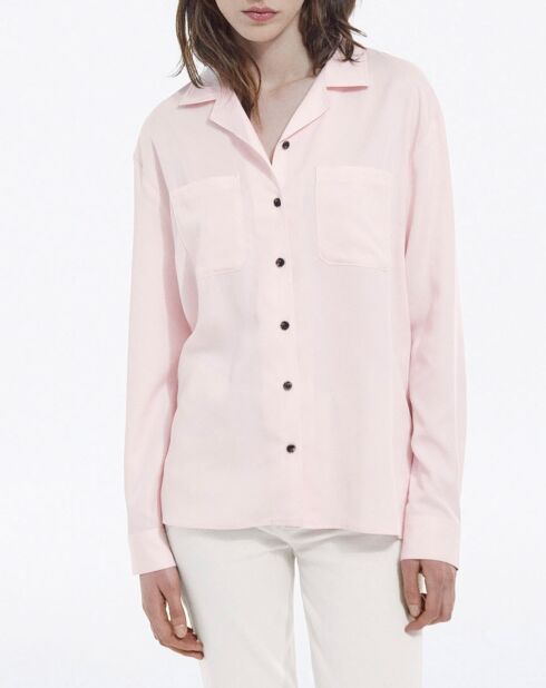 Surchemise poches poitrine rose