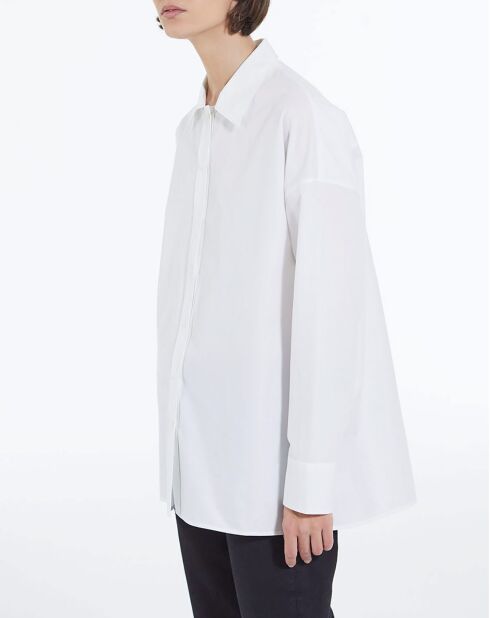 Chemise manches longues à Revers blanche