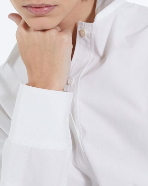 Chemise manches longues à Revers blanche