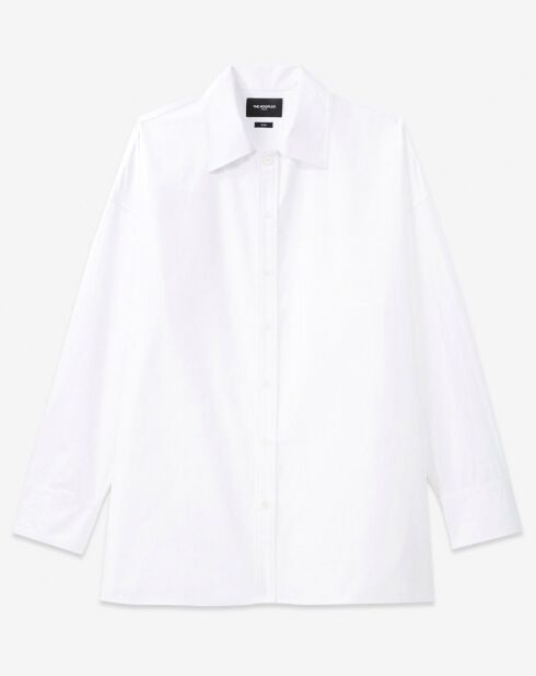 Chemise manches longues à Revers blanche