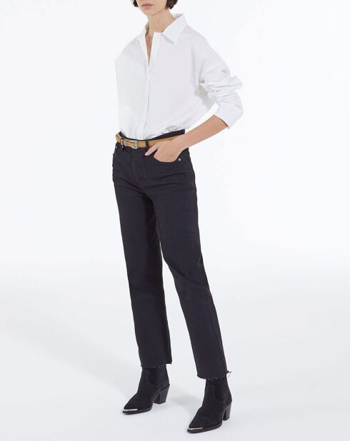Chemise manches longues à Revers blanche