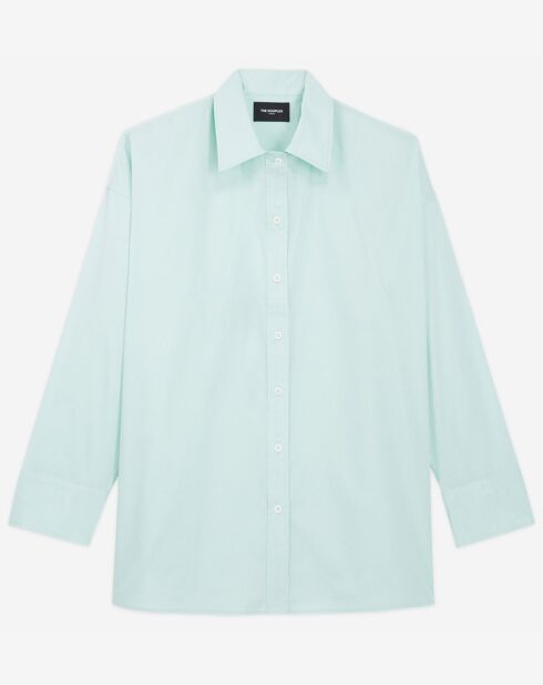 Groen hemd met lange mouwen en revers