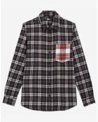 Chemise à Carreaux et poches contrastées noire