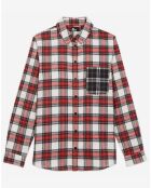 Chemise à Carreaux et poches contrastées rouge