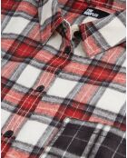 Chemise à Carreaux et poches contrastées rouge