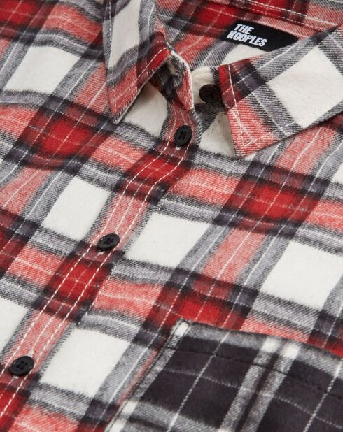 Chemise à Carreaux et poches contrastées rouge