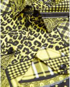 Chemise détail patte Boutonnage noir/jaune