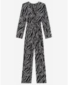 Combinaison manches longues Print Pearl noir/blanc