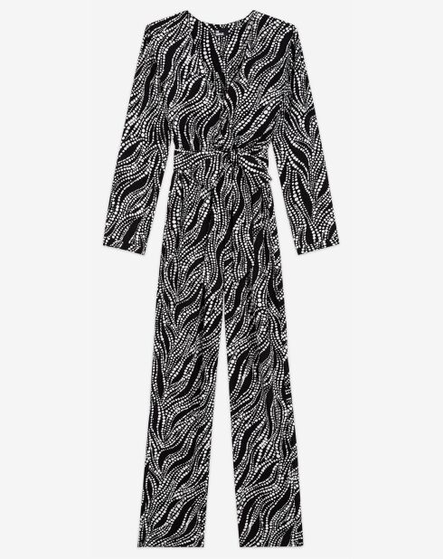 Combinaison manches longues Print Pearl noir/blanc