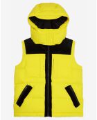 Doudoune sans manches avec empiècement contrasté jaune fluo