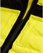 Doudoune sans manches avec empiècement contrasté jaune fluo