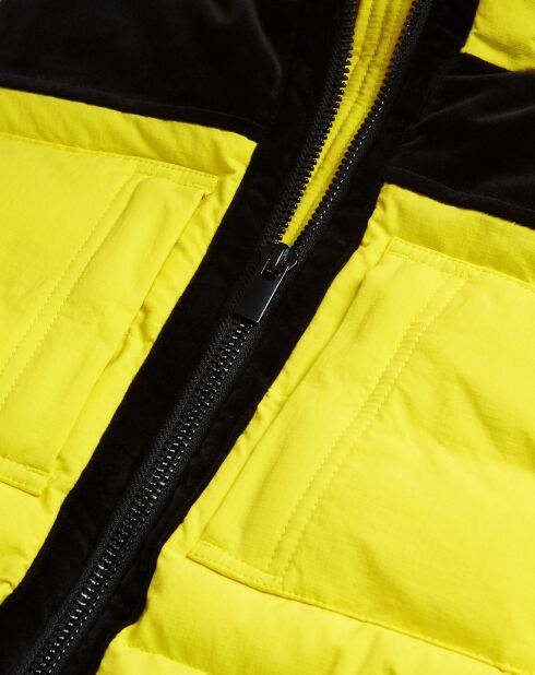 Doudoune sans manches avec empiècement contrasté jaune fluo