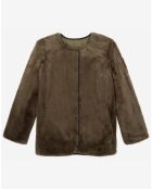 Veste en Fausse Fourrure réversible algue